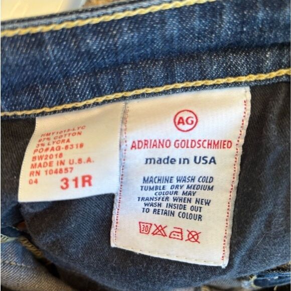 AG Adriano Goldshmied The Angel Jeans Size 31R Medium Wash Bootcut Denim Pants - Picture 4 of 6